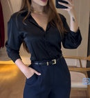 Camisa Acetinada Preta