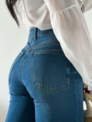 Calça Jeans Médio Wide Leg — Bia