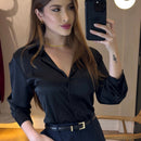 Camisa Acetinada Preta