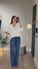 Calça Jeans Médio Wide Leg — Bia